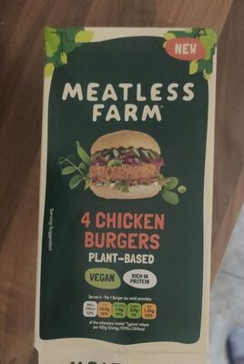 4 chicken plant-based burgers front packaging