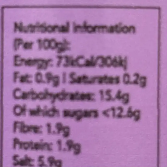 Cacao And Lime Hot Sauce nutrition facts table