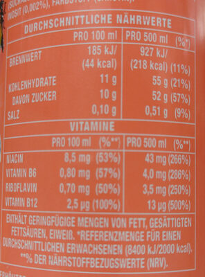 Monarch nutrition facts table