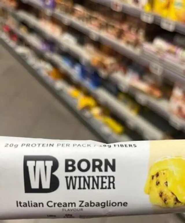 Italian cream protein bar front packaging