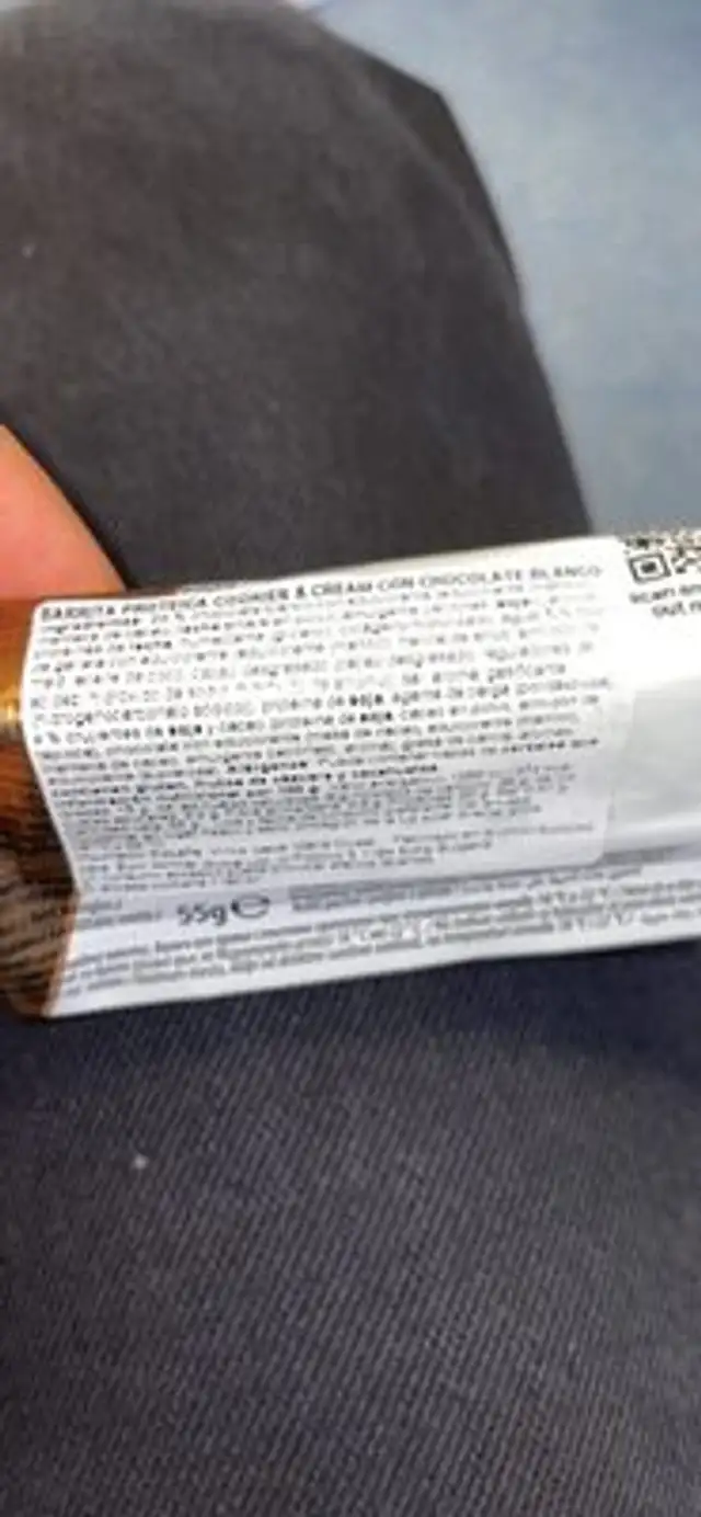 Cookies & Cream nutrition facts table