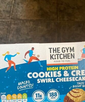 High protein cookies & cream swirl cheesecake