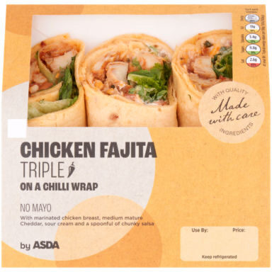 Chicken Fajita Triple on a Chilli Wrap front packaging