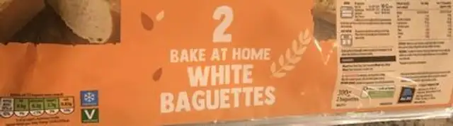 Bake at home white Baguette Aldi nutrition facts table