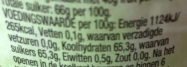 Bio Orange Marmelade, Orange nutrition facts table
