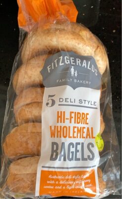 Hi-fibre wholemeal bagels