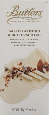 Salted almond and butterscotch white chocolate