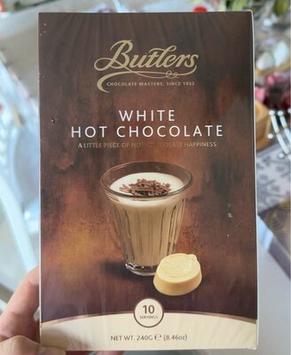 Butlers white hot chocolate front packaging