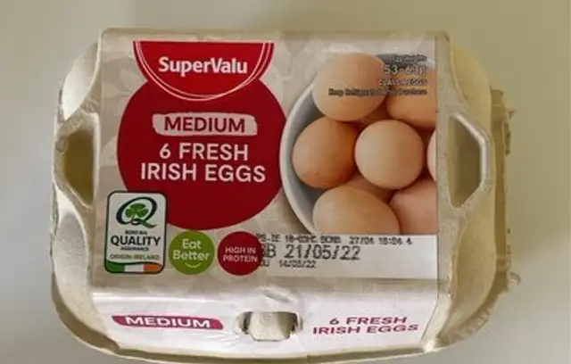 Medium 6 fresh irish eggs front packaging