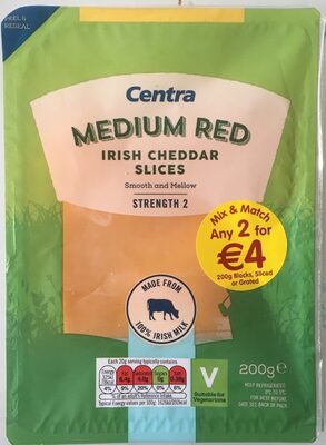 Medium red irish cheddar slices
