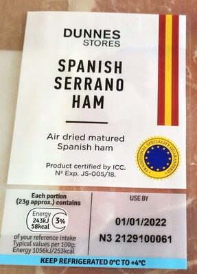 Spanish serrano ham