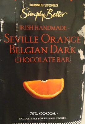 Irish handmade Seville orange and belgian dark chocolate bar
