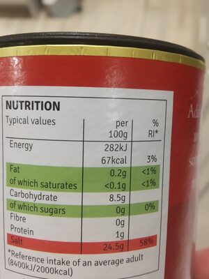 Baking Powder ingredients label