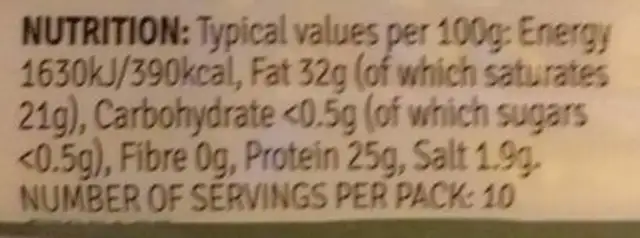 Trader's choice cheddar nutrition facts table