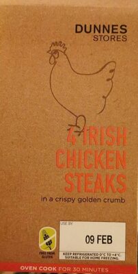4 Irish chicken steaks front packaging