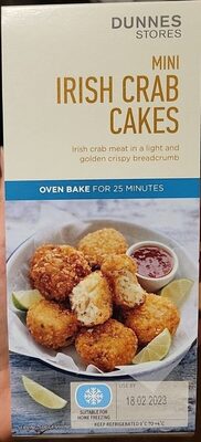 Mini irish crab cakes front packaging