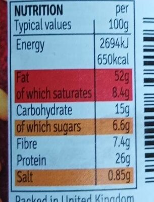 Crunchy Peanut Butter nutrition facts table