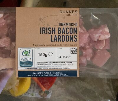 Undmoked irish bacon lardons