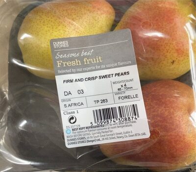 Firm and crisp sweet pears