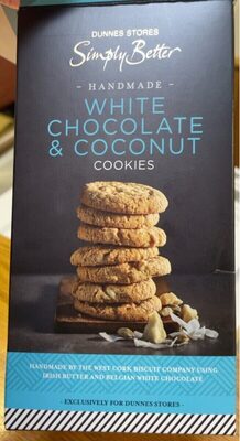 white chocolate and coconut cookies