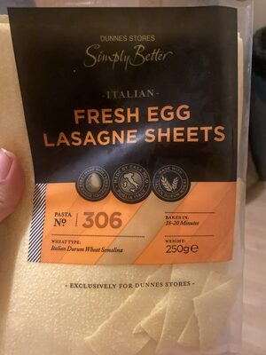 Fresh Egg Lasagne Sheets