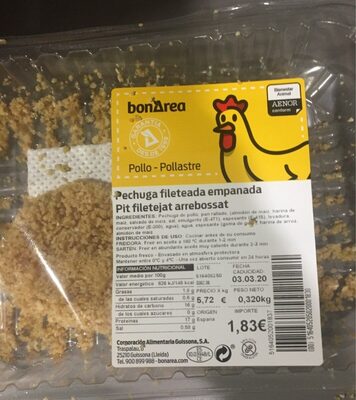 Pechuga fileteada empanada front packaging
