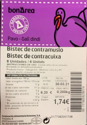 Bistec de contramuslo