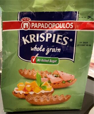 KRISPIES wholegrain rusks front packaging