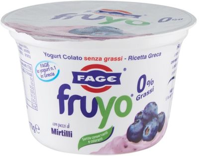 Fruyo all natural blended with blueberry greek nonfat strained yogurt