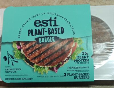 Plant based burger front packaging