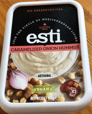 Houmous aux oignons caramélisés