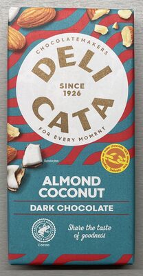 Hořká čokoláda s mandlemi a kokosem