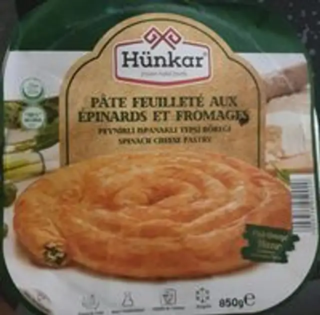 Pâte feuilletée aux épinards et fromages