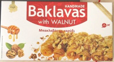 Baklavas with walnut front packaging