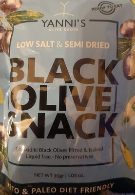 Black Olive Snack front packaging