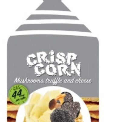 Thin corn cakes with mushrooms,  truffle and cheese