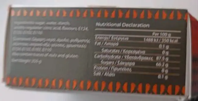 lucoumi nutrition facts table
