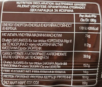 Кроасан с какаов крем nutrition facts table
