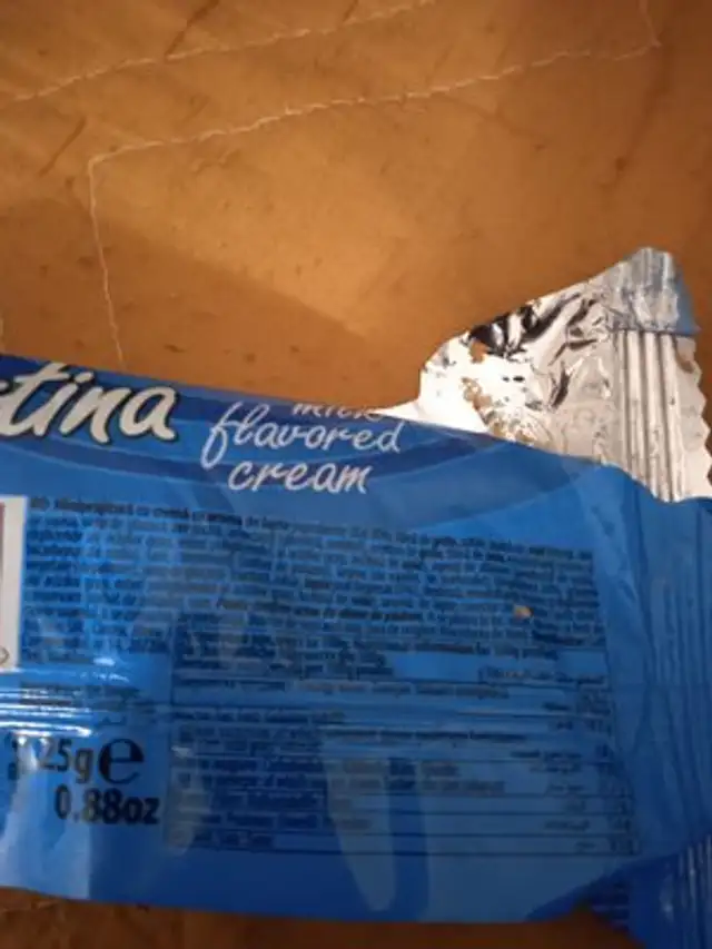 Tortina 25g lapte ingredients label