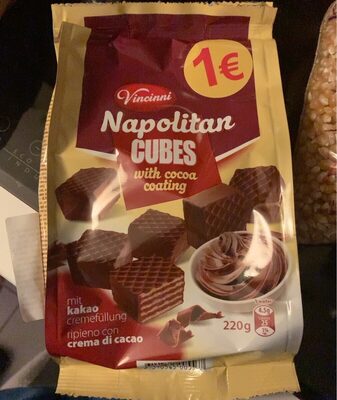 Napolitain cubes (with cocoa coating)