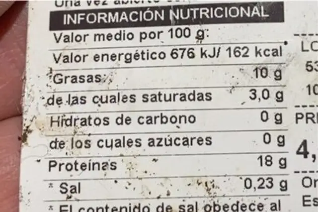 Alas partidas amarillas de pollo nutrition facts table