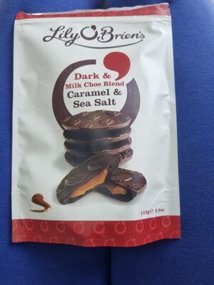 dark and milk chocolate caramel and sea salt front packaging