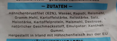 Panierte Hänchenbrust ingredients label