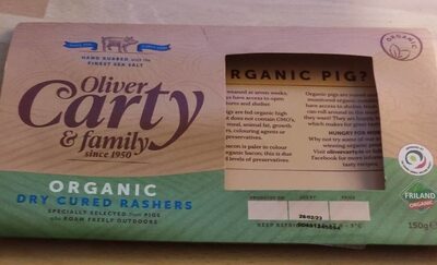 Organic Dry Cured Rashers front packaging