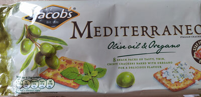 Jacob's mediterraneo bread crackers olive oil and oregano