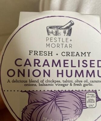 Carmamilised onion hummus