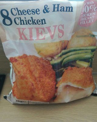 Cheese and ham chicken kievs front packaging
