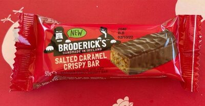 Salted caramel crispy bar front packaging