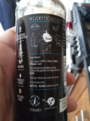 Soy sauce ingredients label