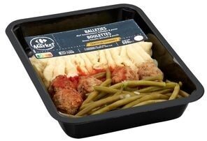 CAR Boulettes sauce tomate, haricots et purée